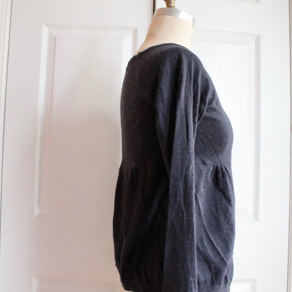 Massimo Dutti Cotton Cashmere Blend Empire Waist Cardigan Navy Blue Size M - Picture 2 of 10